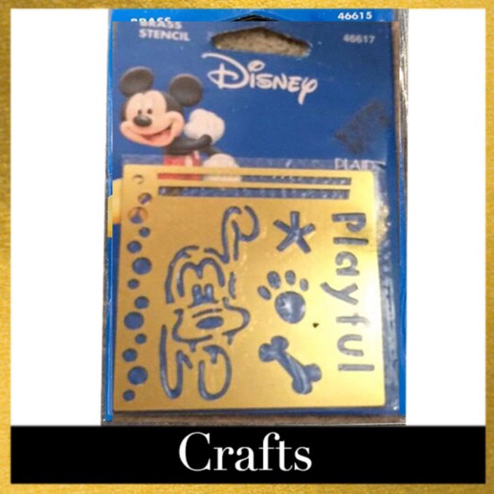 Disney Goofy "Playful" Brass 3"x3" Brass Stencil - New & sealed - by Plaid